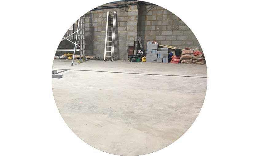 Concrete floor that is nicely maintained and managed creating a clean dust free environment
