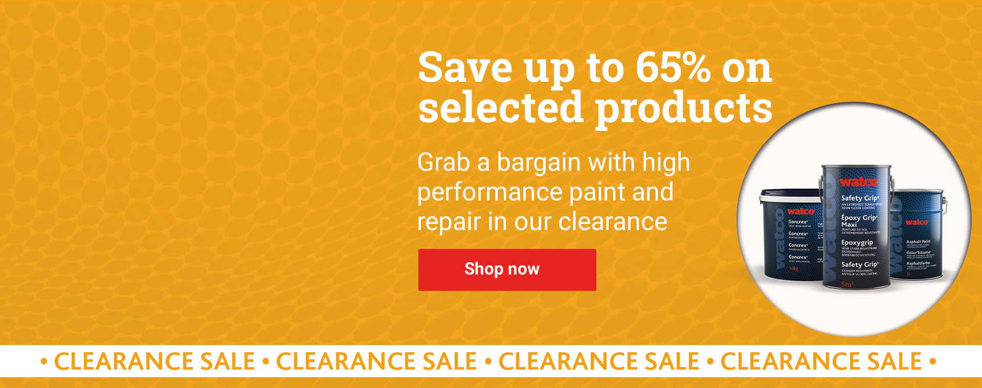 Up to 65% off on our clearance